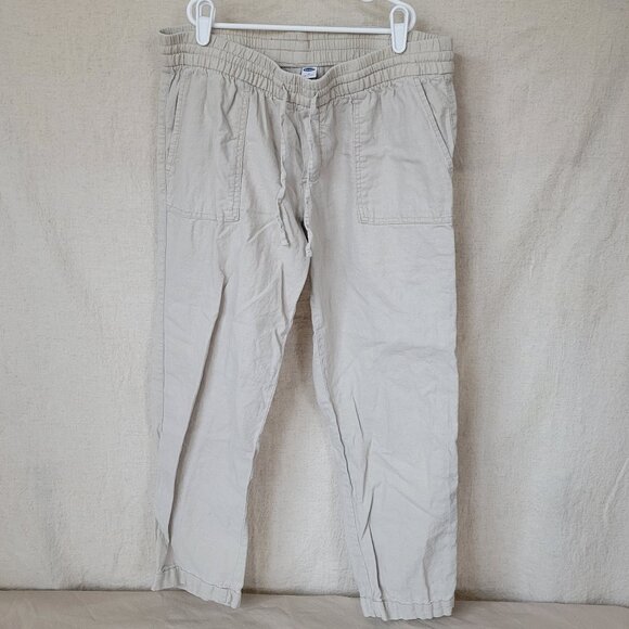 Old Navy Women's Mid-Rise Linen-Blend Cropped Pants - M - Picture 1 of 7